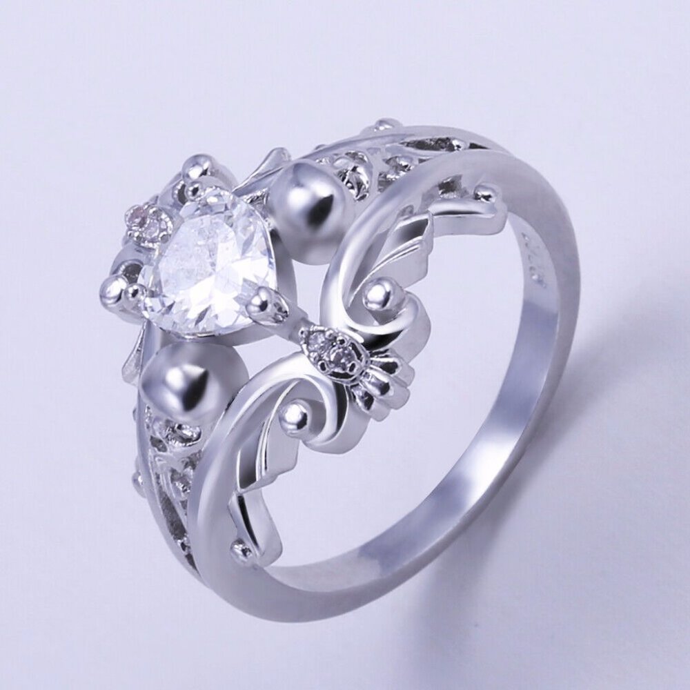 New Romantic 925 Sterling Silver Heart Shape Ring - Picture 5 of 6